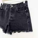 Paige  Denim Noella‎ Frayed Hem Dark Wash Black Jean Shorts Summer Casual Size 25 Photo 2