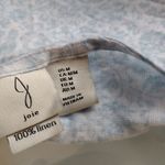 Joie  100% Soft Linen White Blue Ditsy Floral Cap Sleeve Drape Slub Knit Blouse Photo 4