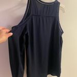 Mossimo Supply Co Womens Mossimo Navy Blue Dressy Sleeved Tank Top Blouse Sleeves S Bust 34” Photo 5