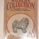 Wildlife Collection Chow Dog Vintage Pewter Brooch Pin Silver Photo 0