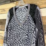 Free People  Friday Night Long Sleeve Tee Contrast Sleeves V Neck Size XS Photo 2
