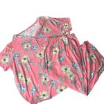 Liz Claiborne LIZ CLAIBORNE Pink Floral NWT Short Sleeve Sleep Set Cropped 2X Plus Size Photo 1
