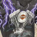 Harley Davidson Thunder & Lightning AOP All Over Print Biker T-Shirt XL *READ* Photo 2