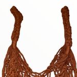 🎓 Burnt Orange Macrame Crochet Tassel Bottom Bag Photo 4