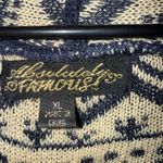 Absolutely Famous Navy & Cream Patterned Women's Sweater Cowgirl Western Fringe Photo 1