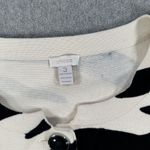 Chico's Zebra Print Cardigan Sweater Women's 3/XL Black/White Button Front Photo 2