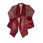 Romeo + Juliet Couture Women's Burgundy Geometric Cardigan Sweater M Photo 4