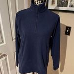 Lands' End Women's Small Deep Sea Navy 1/4 Zip Fleece Pullover Mock New Blue Photo 0