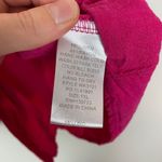 Umgee  Women's 1XL Hot Pink Fray Tie Front Linen‎ Blend Tank Top Spaghetti Strap Photo 3