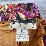 Vintage New York Studio Silk Mini Skirt Faux Wrap Size M Paisley 90s Y2K Print Purple Size M Photo 4