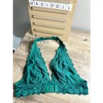 Free People  Women’s Small Green Galloon Lace Halter Bralette Photo 1