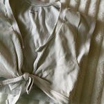 Urban Outfitters  Light Gray Tie-Front Crop Top Photo 2