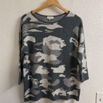 Kinross Cashmere Cotton Blend Sweater – Gray Floral Camo Print Size Small Photo 0