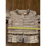 Tory Burch  Vanessa jacket brown cream tweed jewel stone embellished blazer 12 Photo 5