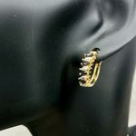 Ross Simons Diamond Sapphire Vermeil Yellow Gold Sterling Silver Hoop Earrings Photo 8