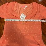 Free People  wanderer Maci dress boho gown coral chiffon metallic gold textured 4 Photo 12