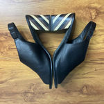 Eileen Fisher  Leather Slingback Sandals‎ Size 8 Open Toe Italian Black Slip On Photo 6