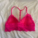 Aerie NWOT  Lace Hot Neon Pink Y-Back Racerback Bralette Photo 1