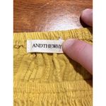 And The Why Yellow Crinkle Crop Top Medium Boho Long Sleeve M Women's Photo 5