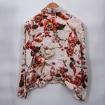 Joie  Fairy Cottagecore Linen Jacket Womens‎ XL White Orange Floral Print Pockets Photo 5