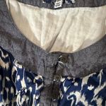 I Love H81 Cute Blue/Ivory Lined ButtonUp Women’s Dress With Pockets Medium Photo 4