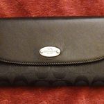 Coach Black Signature Flap Top Trifold IWallet Photo 0