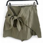 ZARA  Women's olive green faux wrap skort Photo 0