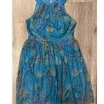 Candalite  Petite Blue Floral Midi Halter Dress New XL Photo 0