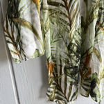 Caliban Italian Cotton Tropical Print Green Tunic Shirt Swim Coverup Size 44 Size L Photo 3