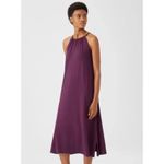 Eileen Fisher NWT  Tencel Blend Halter Sheath Dress in Blackberry Purple XL Photo 2