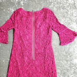 Adrianna Papell  Magenta Lace Short Bell Sleeve Dress Photo 7
