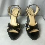 Jessica Simpson Shoes Black Wedge Heel Size 9.5 Ankle Strap Sandals Photo 0
