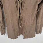 Year Of Ours Cardigan Womens Size XL Brown Ribbed Tie Front Long Sleeve V Neck Photo 3