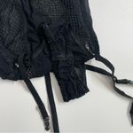 Escante Nighty Bodysuit Garter Belt Bra Underwire Sheer Mesh Netting Ruffle Belt Black Size L Photo 6