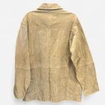 Y2K Ruff Hewn Tan Suede Leather Oversized Jacket Medium 90s Minimalist Chic Photo 4
