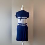 Marc New York  Blue and White Tie-Dye Midi Pocket Dress Size S Photo 6