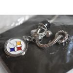 NFL  New Pittsburg Steelers Snake Chain Euro Bead Logo Charm Necklace Photo 1