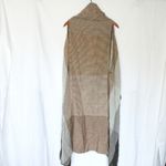 Neutral Colored Striped Scarf Cardigan Black Photo 1