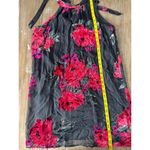 As You Wish As U Wish Black Red Rose Velvet Burnout Halter Dress M Romantic Party Goth Photo 3