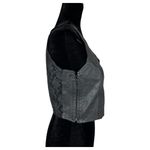 Bermans Vintage Leather Lace Black Crop Tank Women's Size Medium Photo 2