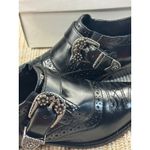 MIA vintage Womens Black Leather Monk Strap Brogue Wingtip Buckle Shoes Size 8B Photo 7