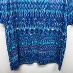 Caribbean Joe Diamond Print 3/4 Sleeve Henley Blue Shift Dress Women's Sz Medium Photo 7