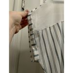 Flower & Feather Women's Size 2X Blue White Striped Sheer Neck Cuff Sleeve Top Photo 3