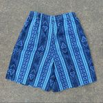 Vintage blue medallion stripe printed pleated front bareback high waist shorts Size 29 Photo 3