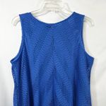 New Directions Large Tank Top Blue Crochet Fringe Western Mature Country 1793 Photo 4