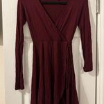 Forever 21  Red Long Sleeve V-Neck Wrap Dress Photo 0