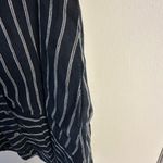 J Jill Love Linen Shirt Dress Womens Sz‎ XS Oversized Navy Blue White Stripes Photo 4