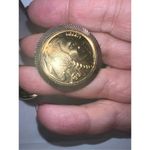 Head Vintage Faux Gold Tone Indian  Coin Clip Earrings Photo 9