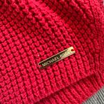 Michael Kors Red Waffle Holiday Cowl Neck Sweater- Size Small Photo 3
