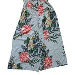 Patrons of Peace Pants Womens Small Gray Blue Floral Tropical Wide Leg Palazzo Photo 0